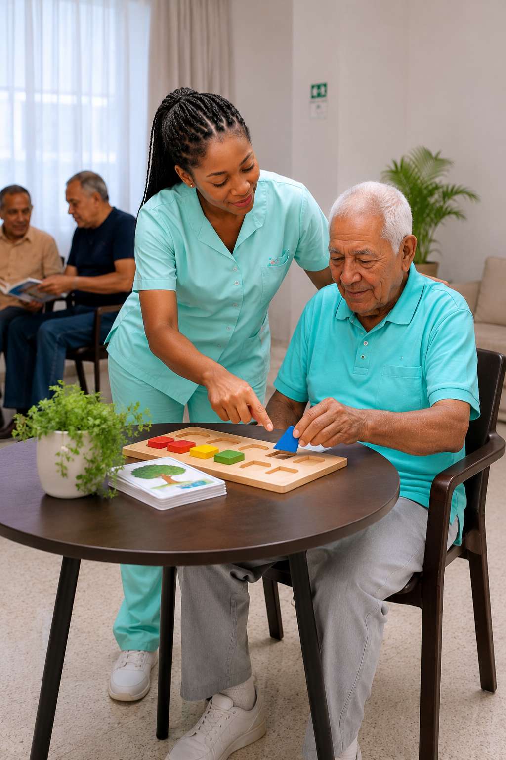 Adultos mayores participando en actividades de bienestar