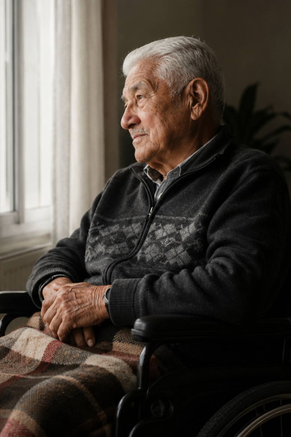 Adulto mayor que pasa tiempo solo durante el día